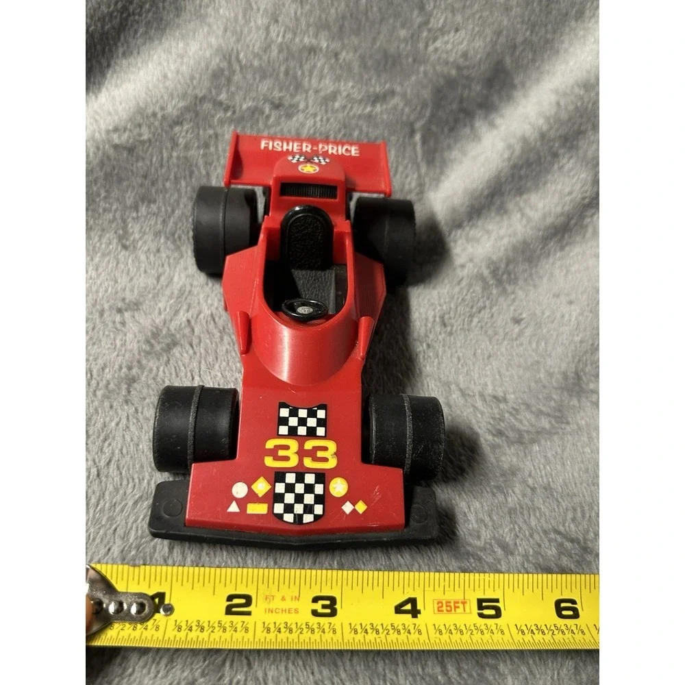 1975 Fisher Price Super Speed Racer Adventure Series Red Race Car #308